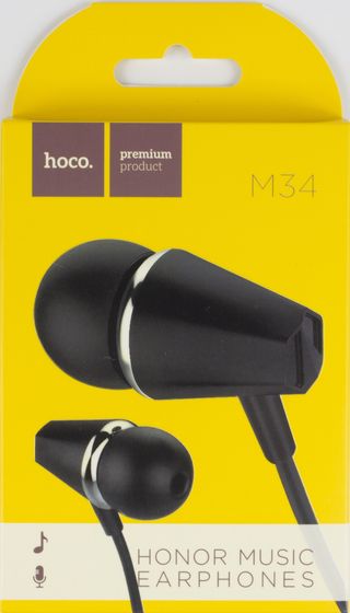 Навушники вакуумні HOCO M34 1,2м black+мікрофон(40)