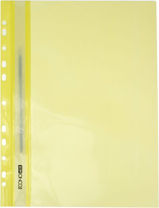 Папка-швидкозш. "Economix"№E31510-85 А4 з прозор.верхом,з перфор.,глянц. жовта(10)(300)