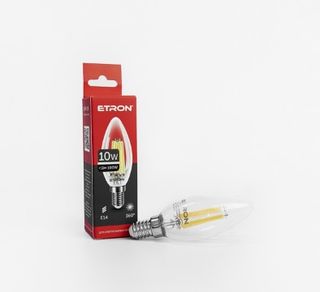 Лампа "Etron Filament Power" прозоре скло LED 1-EFP-118 C37 10Вт 4200K Е14(10)