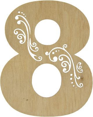 Цифра завітушка 15см "8" фанера(5)