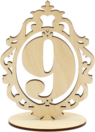 Номерки на стіл 15х11см "9" фанера