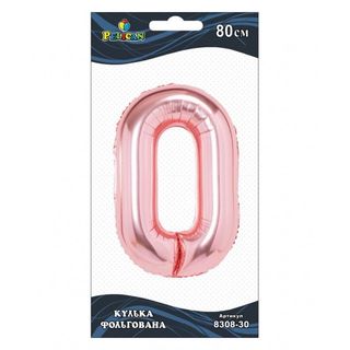 Кулька повітр. фольгована "Цифра-0" 80см рожеве золото №830830/Pelican/(1)(10)(20)