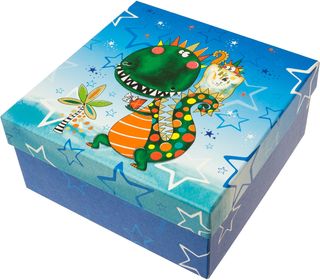 Коробка подарункова квадратна "Динозаврик" 20х20х9см №4-8833-3/11038833-3