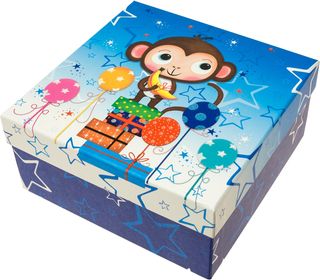 Коробка подарункова квадратна "Мавпочка" 15х15х7,5см №4-8856-1/11038856-1