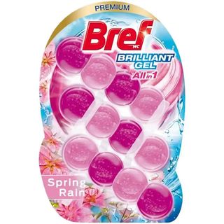 Туалетний блок Bref Блискучий гель Весняний дощ 3 шт х 42 г