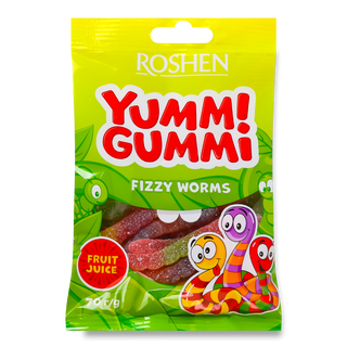 МАРМЕЛАД ЖЕВАТ. YUMMI GUMMI FIZZY WORMS 70 г-4823077636387