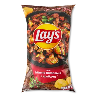 Чипси картопляні Lay's М'ясна пательня з грибами 120 г