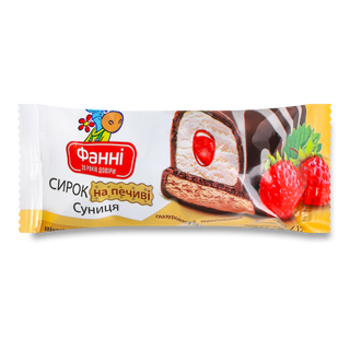 Сирок глазурований Фанні Суниця на печиві 15% 50г