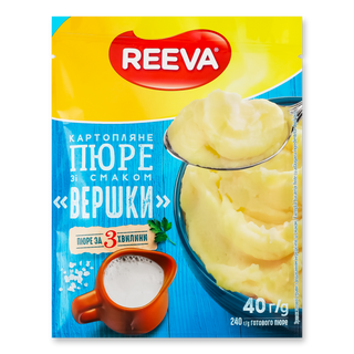 Пюре Reeva картопляне зі смаком вершків саше 40 г