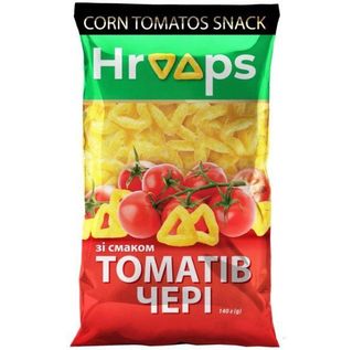 Снеки Кукурудзяні Hroops Зі Смаком Томатів Чері 140Г
