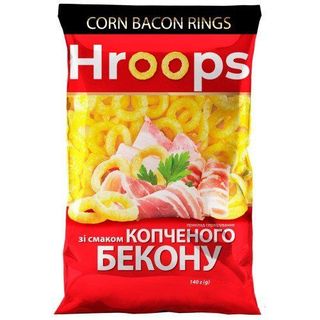 Снеки Кукурудзяні Hroops Зі Смаком Копченого Бекону 140Г