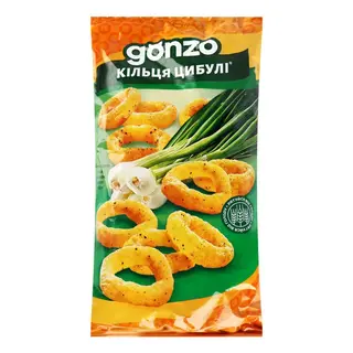 Кукурудзяні кільця Gonzo зі смаком цибулі 150 г