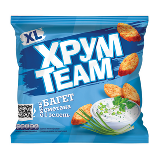 Сухарики ХрумTeam багет зі смаком сметани і зелені