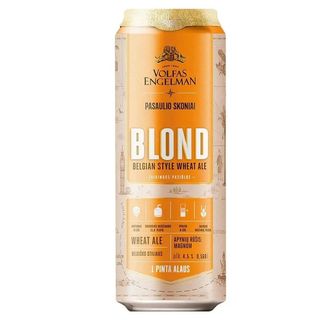 Пиво Volfas Engelman Blond світле нефільтроване 4.5% 568 мл