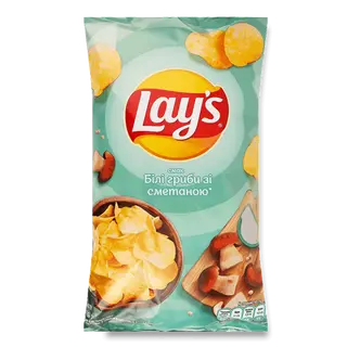 Чипси Lay's Білі гриби зі сметаною картопляні 120г