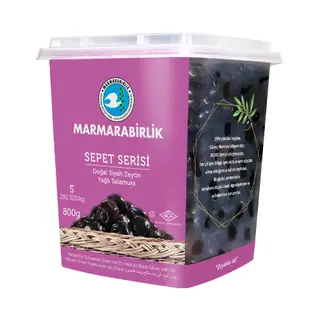 MARMARABILRIK შავი ზეთისხილი "SEPET SERISI S" 800გრ*6ც(291-320)