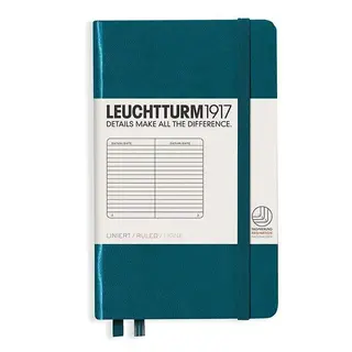 Тефтер А6 Leuchtturm1917 - Pacific Green, твърди корици, на редове, 359700