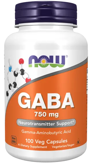 NOW GABA 750мг. 100 капсули