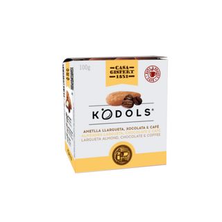 KÒDOLS ALMENDRA CON CAFÉ Y CHOCOLATE CON LECHE caja 100g