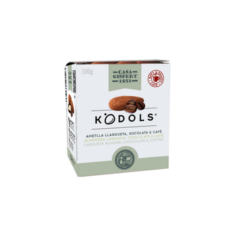 KÒDOLS ALMENDRA CON CAFÉ Y CHOCOLATE NEGRO caja 100g