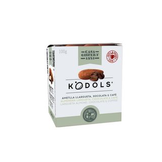 KÒDOLS ALMENDRA CON CAFÉ Y CHOCOLATE NEGRO caja 100g