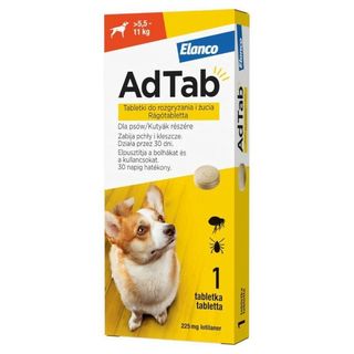 Adtab Tabletki Dla Psa Chroniące Przed Pchłami I Kleszczami, Dla Psów O Wadze 5,5 - 11 Kg