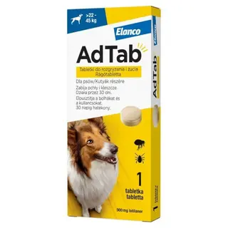 Adtab Tabletki Dla Psa Chroniące Przed Pchłami I Kleszczami, Dla Psów O Wadze 22 - 45 Kg