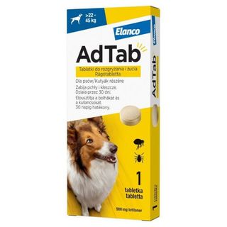 Adtab Tabletki Dla Psa Chroniące Przed Pchłami I Kleszczami, Dla Psów O Wadze 22 - 45 Kg