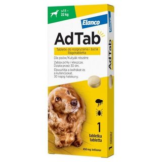 Adtab Tabletki Dla Psa Chroniące Przed Pchłami I Kleszczami, Dla Psów O Wadze 11 - 22 Kg