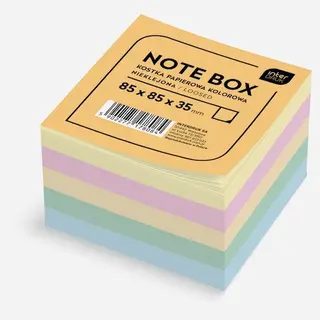 Kostka papierowa kolorowa nieklejona 8,5 x 8,5 cm Pastelowa