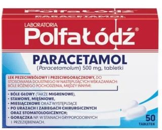 Paracetamol Polfa-Łódź 500 mg 50 tabletek