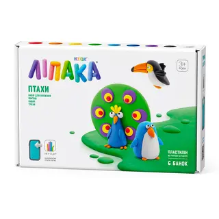 Набір пластиліну Ліпака Птахи: Пінгвін, павич, тукан (60026-UA01)