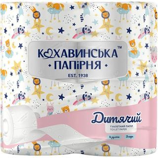 Папір туалетний Кохавинська папірня Срібло 3 шар 4шт