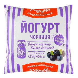 Йогурт РадиМо Чорниця 1,5% 0,400г п/е