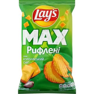 Чипси Lay's MAX картопляні рифлені королівський сир, 95 г
