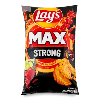 Чипси Lay's Max Strong зі смаком чилі та лайму 95г