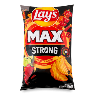Чипси Lay's Max Strong зі смаком чилі та лайму 95г
