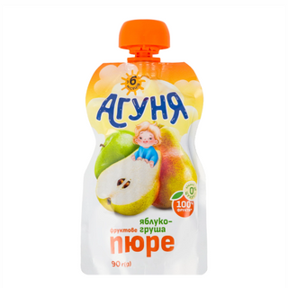 Пюре Агуня Яблуко-груша для дітей від 6-ти місяців 90г т/п