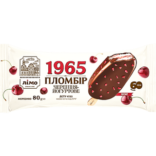 Морозиво Лімо 1965 пломбір черешня-йогурт із кранчами вишні 80 г