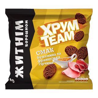 Сухарики ХрумTeam зі смаком буженини та французької гірчиці