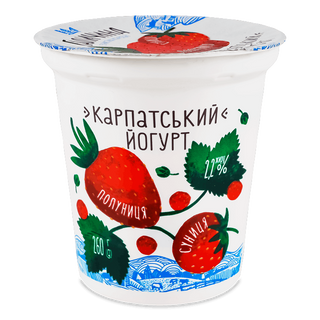 Йогурт Галичина Карпатський Полуниця суниця 2,2% 260г