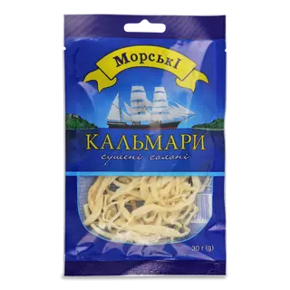 Кальмар Морські сушений солоний 30г