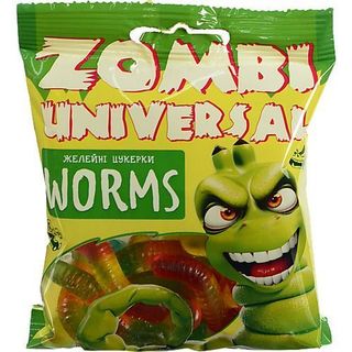 Цукерки желейні Zombi Universal 70г worms