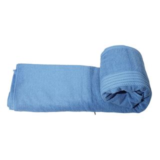 COTTON TERRY BATH SHEET S/BLUE