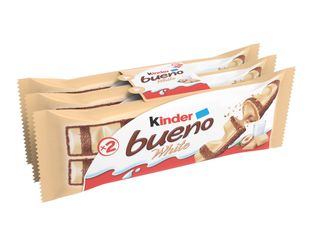Kinder Bueno White Napolitană cu Umplutură de Lapte și Alune de Pădure Pachet 3x39g 117g