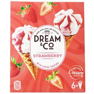 Dream&Co, Înghețată cu Frișcă și Căpșuni 6x100ml
