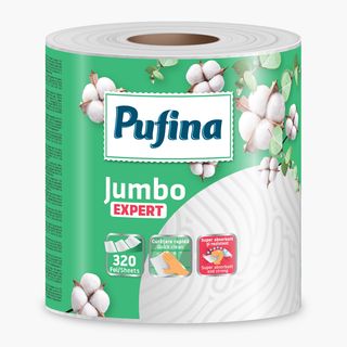 Pufina, Prosop hârtie Jumbo Expert 2 straturi, 1 rolă, 320 foi