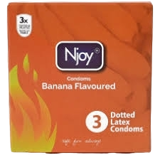 Njoy Banana Flavoured Condoms, 3 Pack