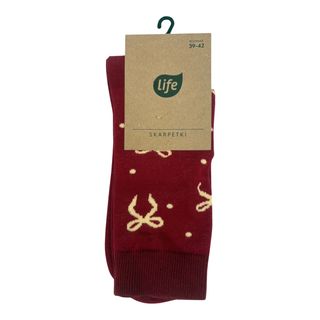 Life Skarpety bawełniane Kokardki bordo, rozm. 39-42