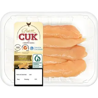 Gran Cuk Solomillo De Pollo Certificado Criado Con Alimentación Vegetal Peso Aproximado Bandeja 350 G